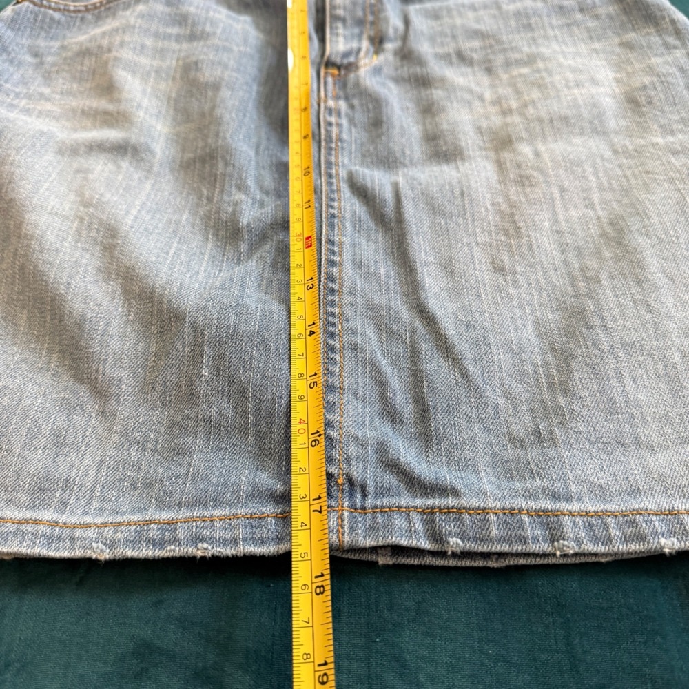 Old Navy Y2K Denim Mini Skirt Girls 16 27" Waist Stretch Blue Jean - Picture 7 of 9